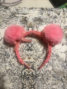 Handmade Pink Pom-Pom Braided Kids Headband